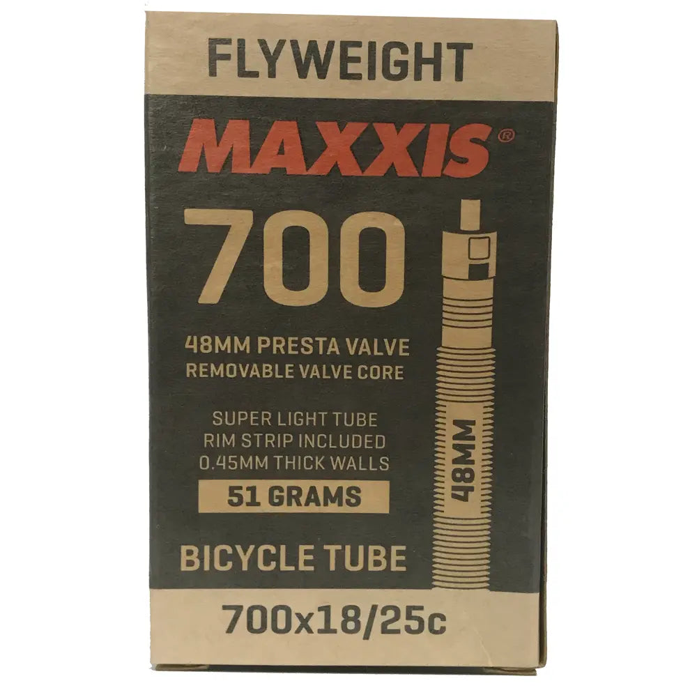 700 x 18 - 25 Maxxis Fly Weight Inner Tube (Maxxis Rim Strip included in box) *CLEARANCE ITEM