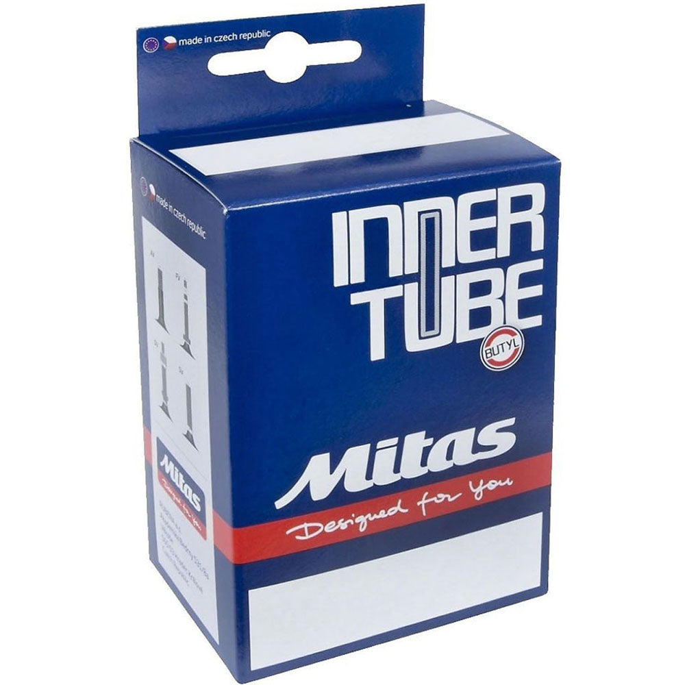 10 x 1.75 - 2.00" Mitas Bike Inner Tube - Schrader Valve 90-Degree