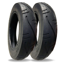 Load image into Gallery viewer, PAIR of 10 x 2 Pram Tyres – Fast, Smooth Tread - (50-152) – Black Replacement Pushchair Tyres