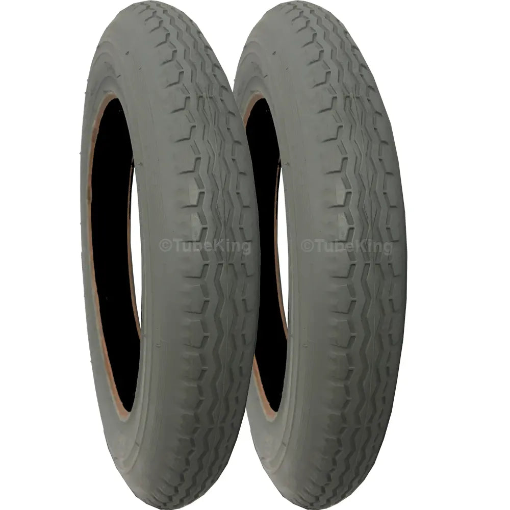 12 1/2 x 2 1/4 Wheelchair Tyres. Grey. Pneumatic (PAIR) *CLEARANCE ITEM
