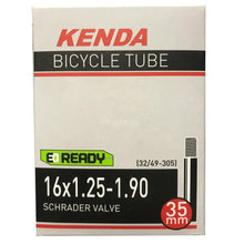 Load image into Gallery viewer, 16 x 1.25 - 1.90 Kenda Inner Tube (Schrader Valve) 32/49-305