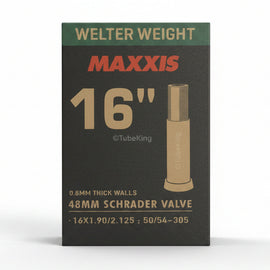 16 x 1.90 - 2.125 Maxxis Welter Weight Inner Tube - Schrader Valve 48mm (50/54-305) ©TubeKing 2026