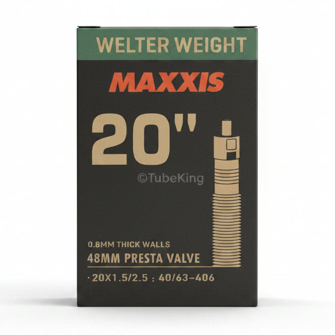 20 x 1.5 - 2.5 Maxxis Welter Weight Inner Tube - Presta Valve 48mm (40/63-406) ©TubeKing 2026