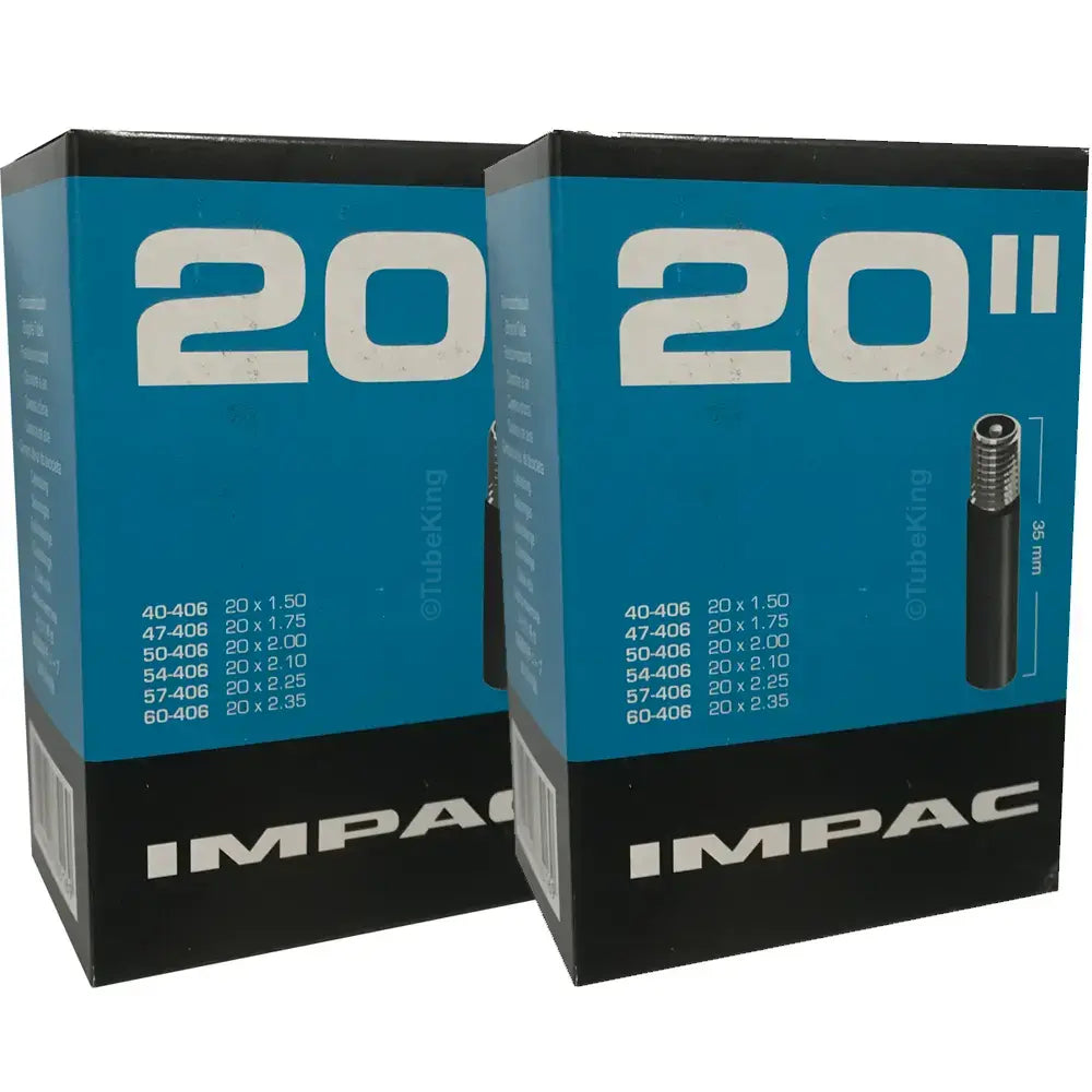 20 x 1.50 - 2.35" Impac Bike Inner Tube - Schrader Valve (2 Pack)