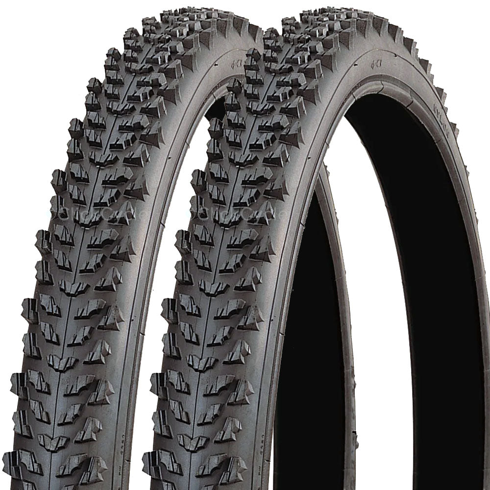 24 x 1.75 Bike Tyres (Pair) – Grippy Tread – Black