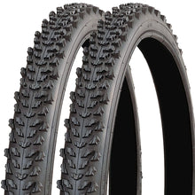 Load image into Gallery viewer, 24 x 1.75 Bike Tyres (Pair) – Grippy Tread – Black