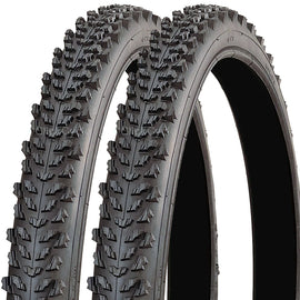 20 x 1.75 Bike Tyres (Pair) – Grippy Tread – Black – BMX