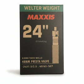 24 x 1.5 - 2.5 Maxxis Welter Weight Inner Tube - Presta Valve 48mm (40/63-507) ©TubeKing 2026
