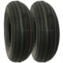 Load image into Gallery viewer, 260 x 85 Tyres (300 x 4 / 3.00-4) Rib Tread, Pneumatic, Black (PAIR) *CLEARANCE ITEM