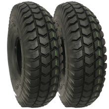 Load image into Gallery viewer, 260 x 85 Tyres (300 x 4 / 3.00-4) Block Tread. Pneumatic. Black (PAIR) *CLEARANCE ITEM