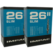 Load image into Gallery viewer, 26 x 1 1/4, 1 3/8, 1 3/4, 1 5/8 Impac Bike Inner Tube - Schrader or Presta Valve (2 Pack)