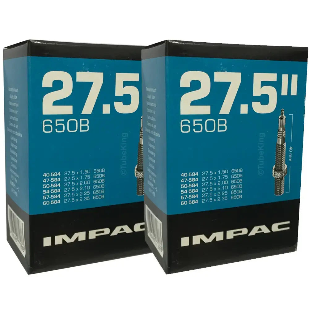 27.5 x 1.50 - 2.35" Impac Bike Inner Tube - Schrader or Presta Valve (2 Pack)