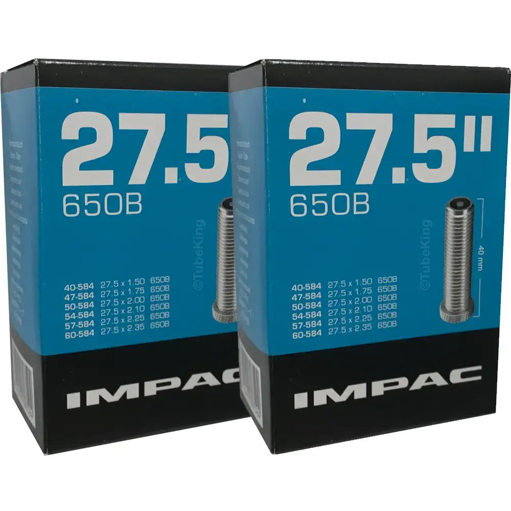 27.5 x 1.50 - 2.35" Impac Bike Inner Tube - Schrader or Presta Valve (2 Pack)