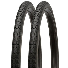 Load image into Gallery viewer, pair of 27 x 1 1/4 Bike Tyres 32-630 in black