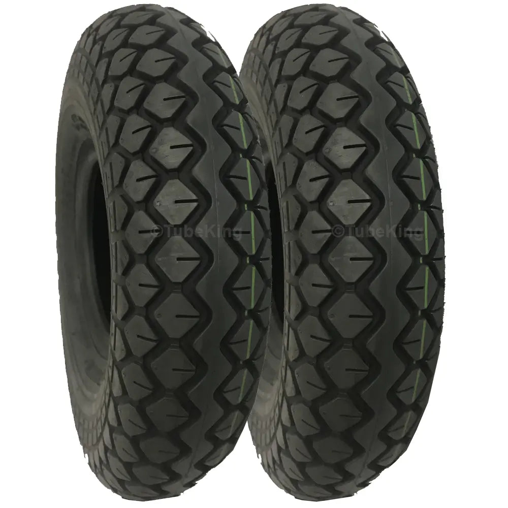 400 x 5 Tyres (4.00-5. 330 x 100)  Diamond Block Tread. Black. Pneumatic. (PAIR) *CLEARANCE ITEM