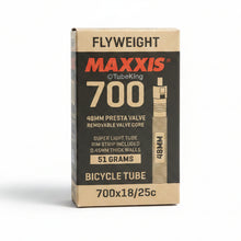 Load image into Gallery viewer, 700 x 18 - 25 Maxxis Fly Weight Inner Tube (Maxxis Rim Strip included in box) *CLEARANCE ITEM