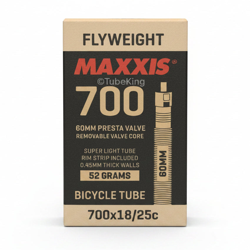 700 x 18 - 25 Maxxis Fly Weight Inner Tube (Maxxis Rim Strip included in box) *CLEARANCE ITEM