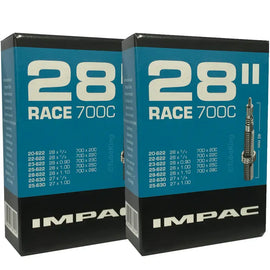 700 x 20 - 28c Impac Bike Inner Tube - Presta Valve 40mm or 60mm (2 Pack)