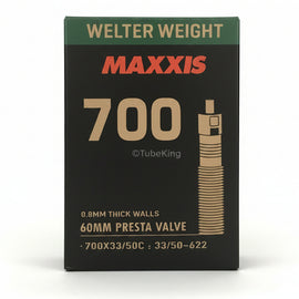 700 x 33 - 50c Maxxis Welter Weight Inner Tube - Presta Valve 60mm (33/50-622) ©TubeKing 2026
