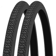 Load image into Gallery viewer, 700 x 35c Bike Tyres - Pair (37-622) Hybrid/Gravel, Fast Rolling Grip Tread – Black
