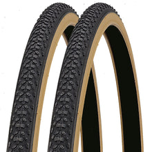 Load image into Gallery viewer, 700 x 35c Bike Tyres Pair (37-622) – Black &amp; Gumwall – Fast Rolling Hybrid Tread