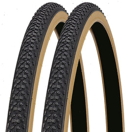 700 x 35c Bike Tyres Pair (37-622) – Black & Gumwall – Fast Rolling Hybrid Tread