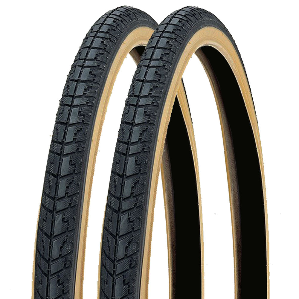 700 x 38c Hybrid Bike Tyres Pair – Fast Rolling Gumwall Tread