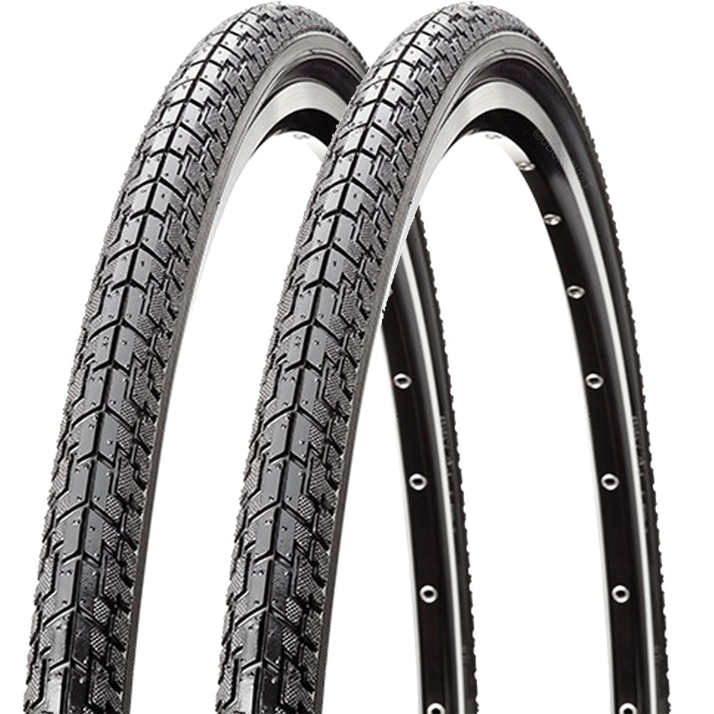 700 x 35c Hybrid Bike Tyres Pair – Fast Rolling Directional Tread
