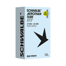Load image into Gallery viewer, Schwalbe Aerothan 27.5 x 1.75 - 2.60 TPU Inner Tube (AV14-AE+) - Schrader Valve, Ultra-Light MTB/Cargo Bike Tube 47/65-584