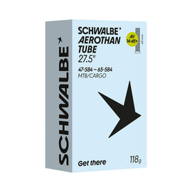 Schwalbe Aerothan 27.5 x 1.75 - 2.60 TPU Inner Tube (AV14-AE+) - Schrader Valve, Ultra-Light MTB/Cargo Bike Tube 47/65-584