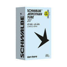 Load image into Gallery viewer, Schwalbe Aerothan 20 x 1.75 - 2.60 TPU Inner Tube (AV6-AE+) - Schrader Valve, Ultra-Light BMX/Cargo Bike Tube 47/65-406