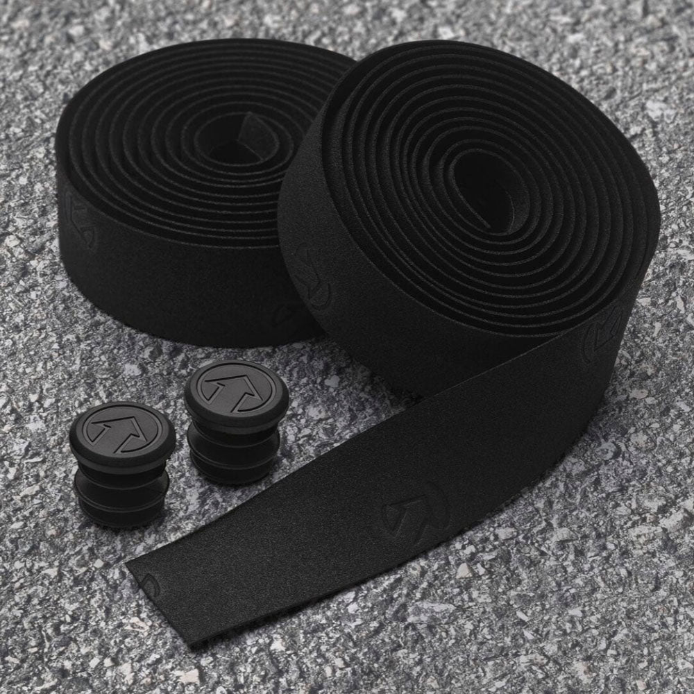 Black Cork Bar Tape – PRO Peaked Sport 2.5mm with end caps on floor