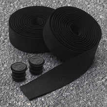 Load image into Gallery viewer, Black Cork Bar Tape – PRO Peaked Sport 2.5mm with end caps on floor