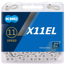 Load image into Gallery viewer, KMC X11 EL lightweight 11 speed bike chain 118 links silver
