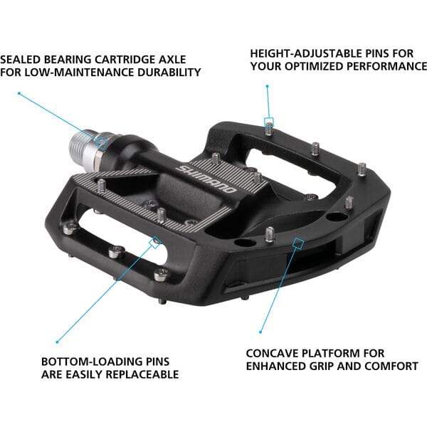 MTB Platform Pedals - Shimano PD-GR500 - Black