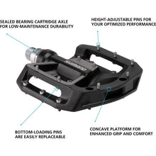 Load image into Gallery viewer, MTB Platform Pedals - Shimano PD-GR500 - Black