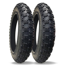 Load image into Gallery viewer, PAIR of 12 1/2 x 2 1/4 Pram Tyres (62-203) – Proven Nutrak Brand - Chunky, Grippy Tread Pattern