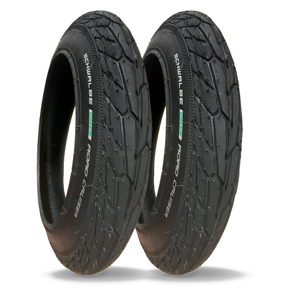 PAIR of Schwalbe Road Cruiser 12 x 2.0 (50-203) Pram Tyres – K-Guard Puncture Protection