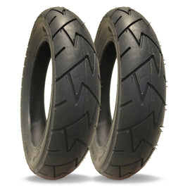 PAIR of 10 x 2.0 Pram Tyres – Fast Rolling 'Comfort' Smooth Tread - (47-152) – Replacement Pushchair Tyres