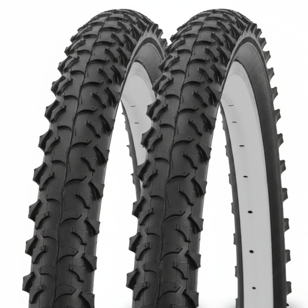 20 x 2.125 BMX Tyres (PAIR) - Junior Bike Tyre - Grippy and Fast Rolling - Black (54-406)