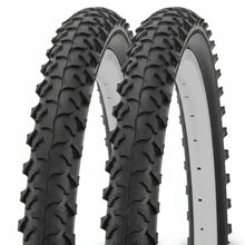 Load image into Gallery viewer, 20 x 2.125 BMX Tyres (PAIR) - Junior Bike Tyre - Grippy and Fast Rolling - Black (54-406)