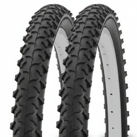 20 x 2.125 BMX Tyres (PAIR) - Junior Bike Tyre - Grippy and Fast Rolling - Black (54-406)