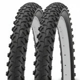 20 x 2.125 BMX Tyres (PAIR) - Junior Bike Tyre - Grippy and Fast Rolling - Black (54-406)