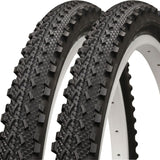 26 x 2.00 MTB Tyres (PAIR) - Semi-Slick Tread Pattern - Grippy & Fast Rolling - Black
