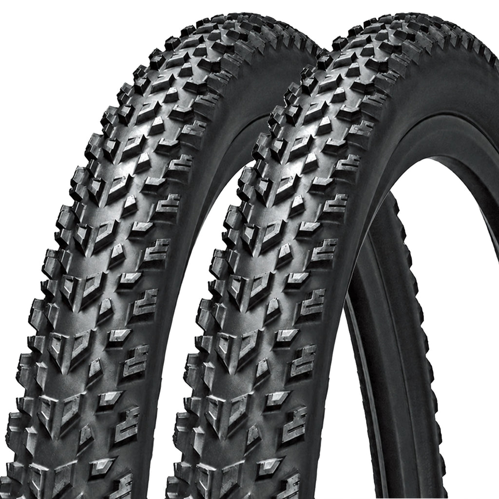 29 x 2.10 MTB Tyres (PAIR) - Grippy and Fast Rolling Tread - Black - (52-622)