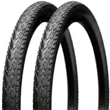 700 x 35c Tyres (PAIR) - Hybrid Trail Tyre -  Grippy and Fast Rolling Tread Pattern - Black (37-622)