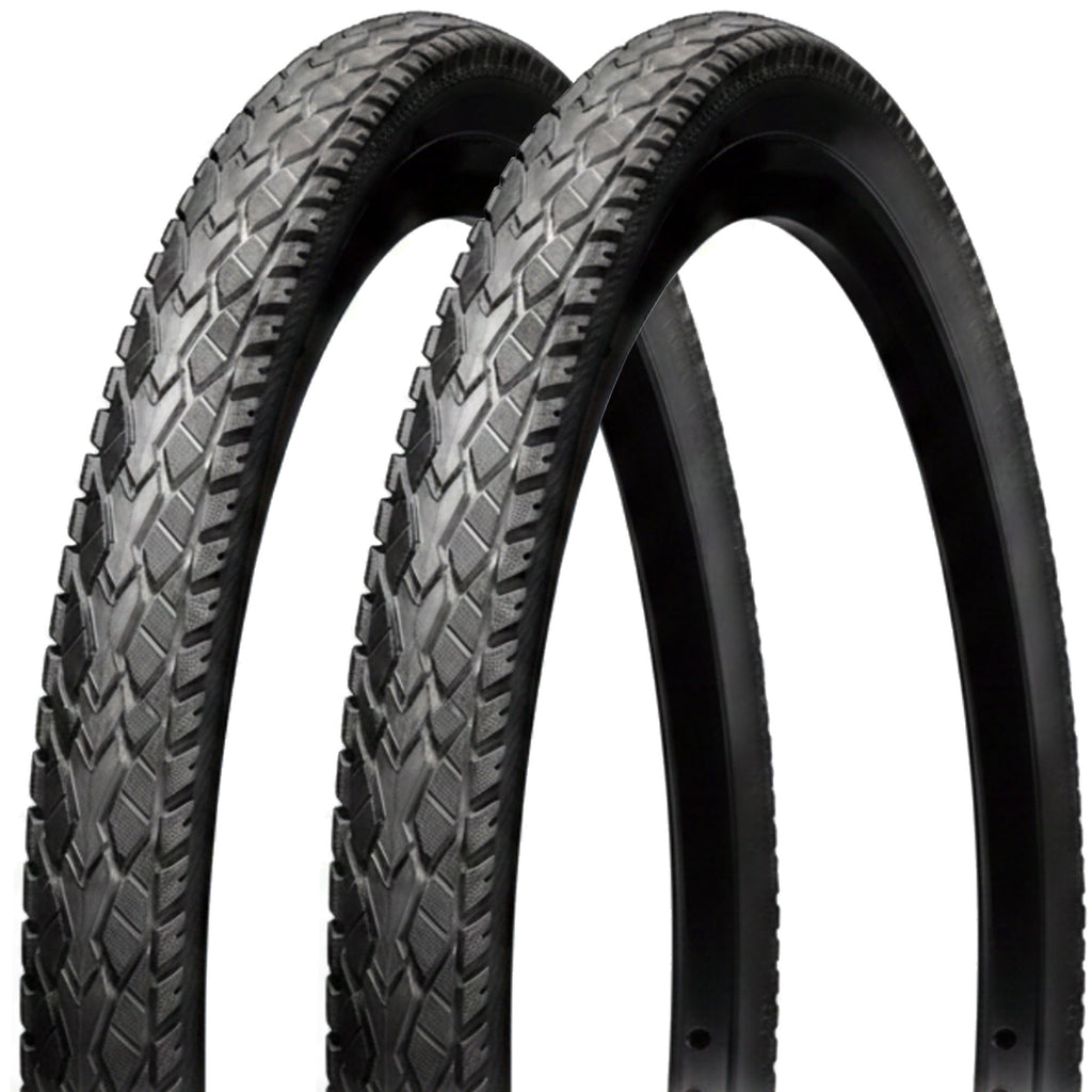 700 x 40c Tyres (PAIR) - Hybrid Trail Tyre -  Grippy and Fast Rolling Tread Pattern - Black (42-622)
