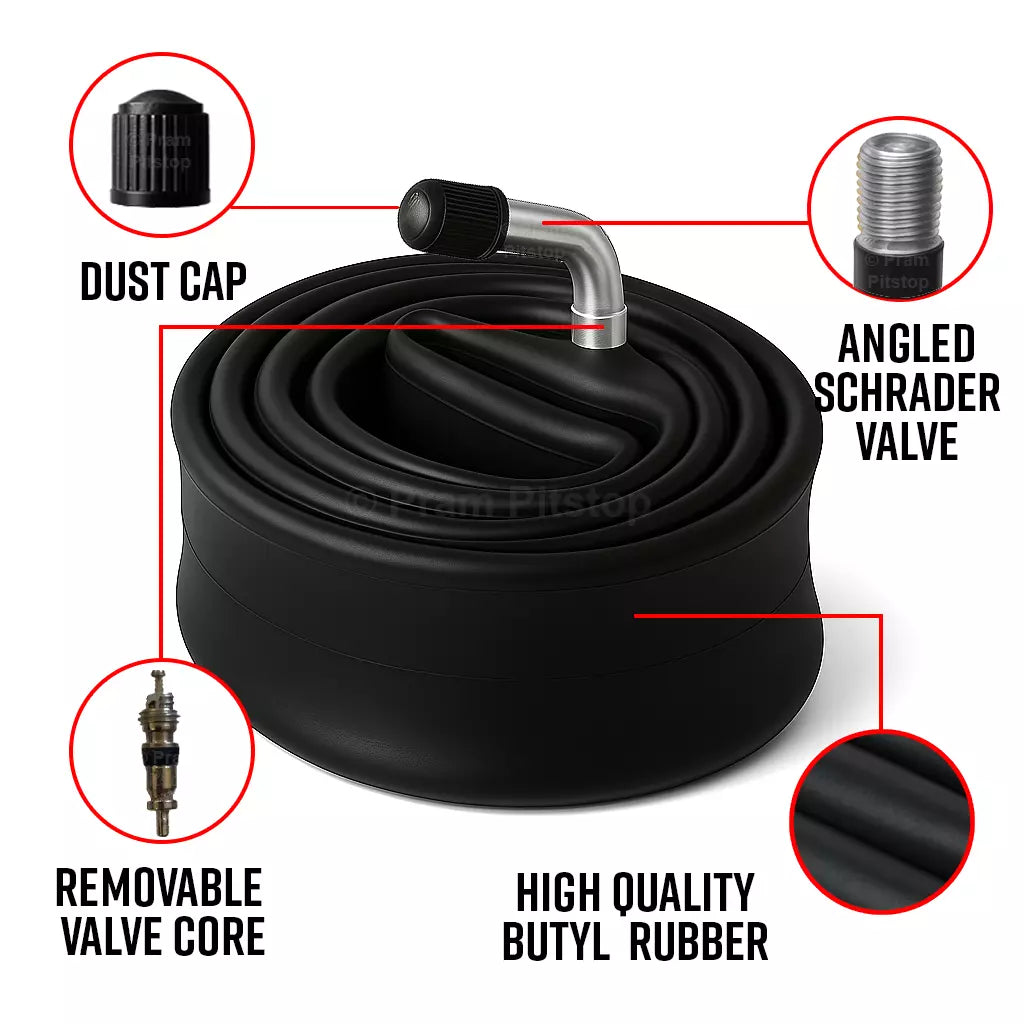 10 x 1.75 - 2 1/4" Pram Inner Tube - Schrader Valve 90-Degree