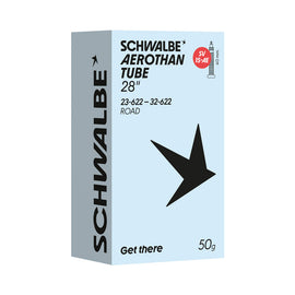 Schwalbe Aerothan 700 x 23 - 32c TPU Inner Tube (SV15-AE) - Presta Valve, Ultra-Light Road Tube 23/32-622