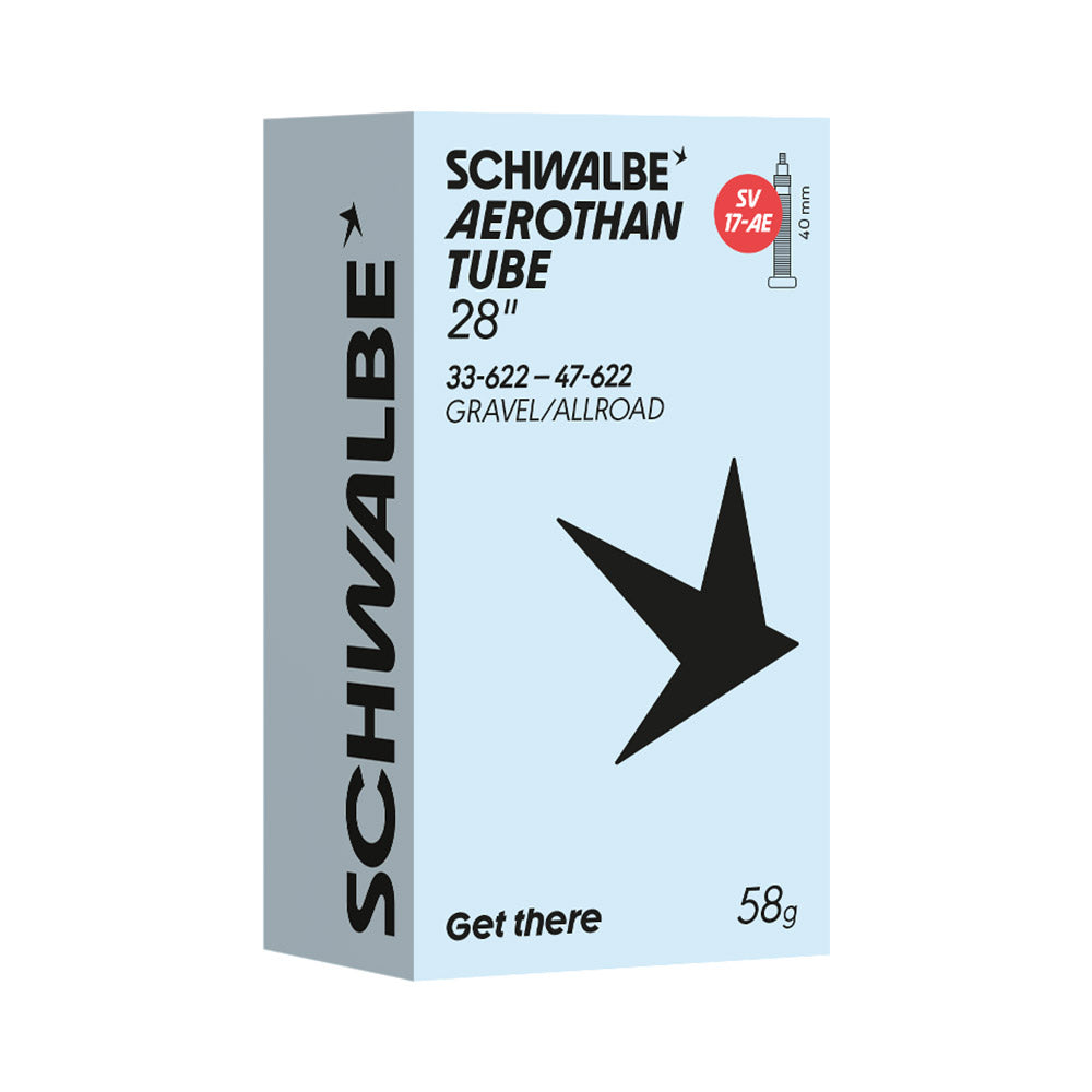 Schwalbe Aerothan 700 x 33 - 47c TPU Inner Tube (SV17-AE) - Presta Valve, Ultra-Light Gravel/All-Road Tube 33/47-622